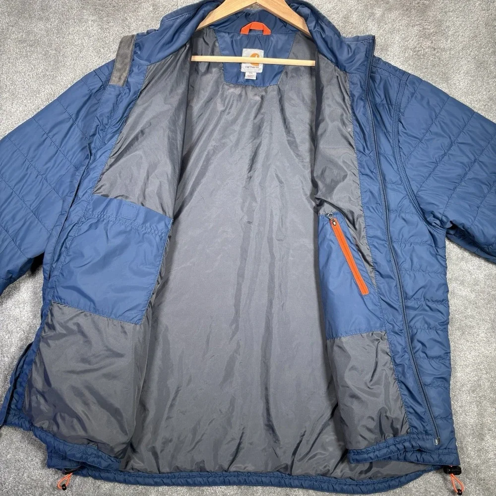 Carhartt Gilliam Jacket Mens 2XL Blue Nylon Lightweight Insulated Workwear